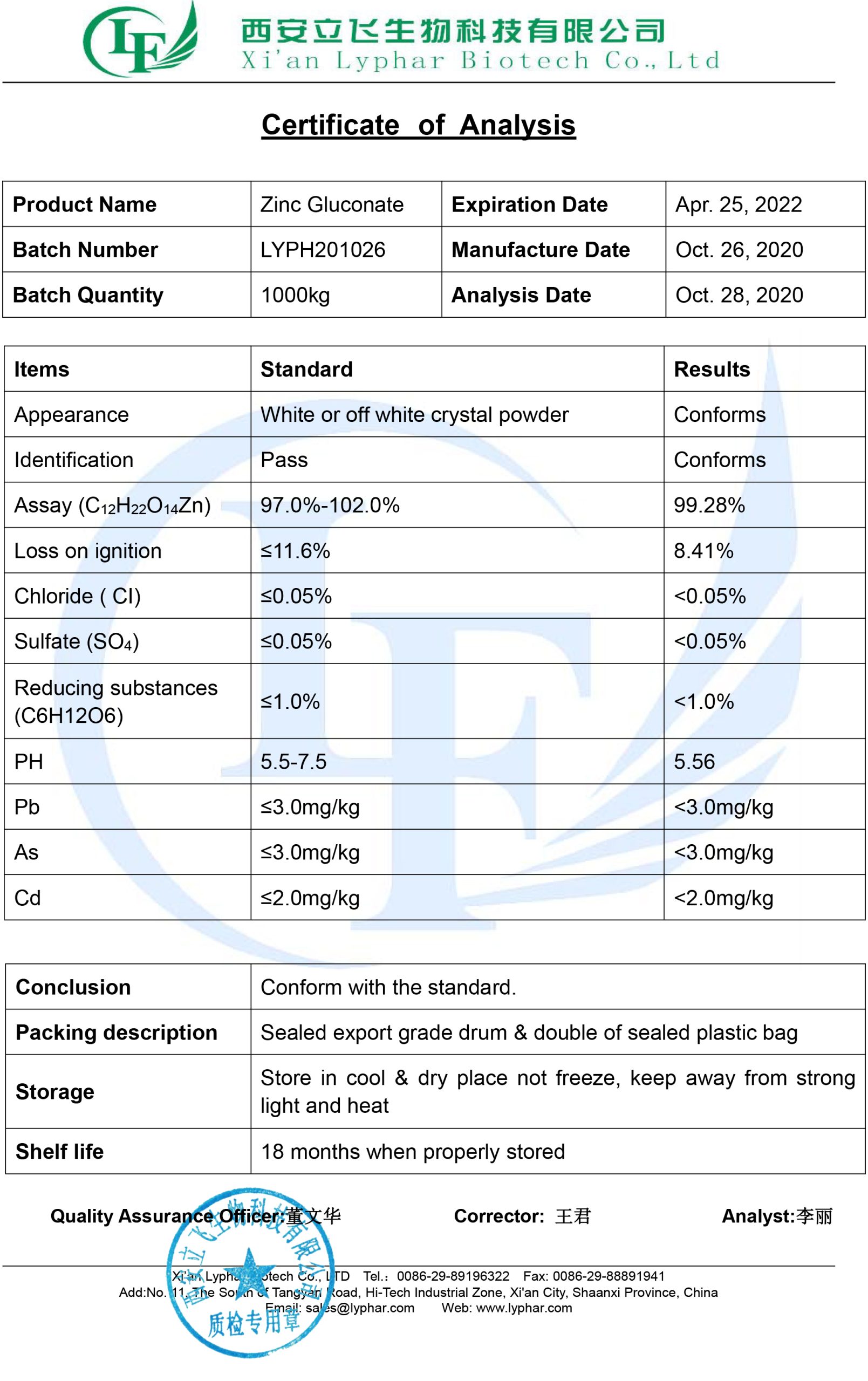 Zinc Gluconate-Wenzhou Junlang Technology Co., Ltd